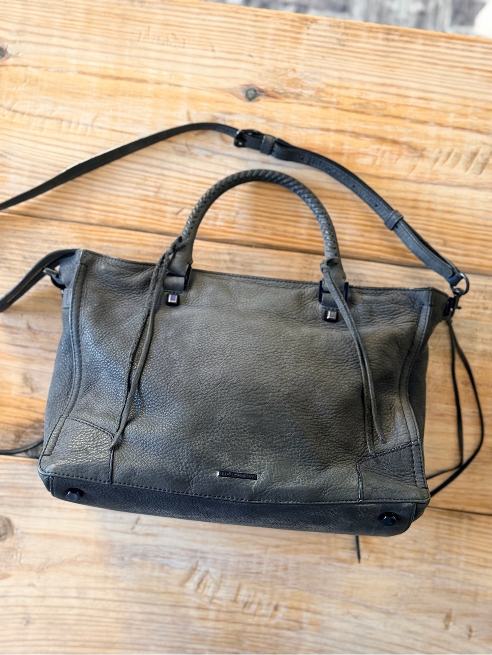 Rebecca Minkoff Regan Satchel Nubuck Suede Black